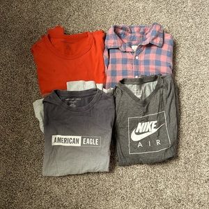 NIKE AND AMERICAN EAGLE MENS LONG SLEEVE SHIRTS.